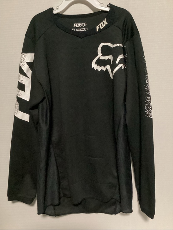 Fox Other - Fox Black Long Sleeve Crewneck Jersey with White Logo youth L
